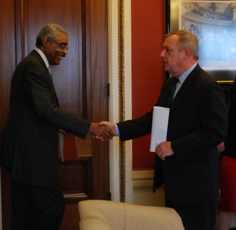 Durbin met with the CEO of AARP, A. Barry Rand, to discuss seniors' issues and deficit reduction.